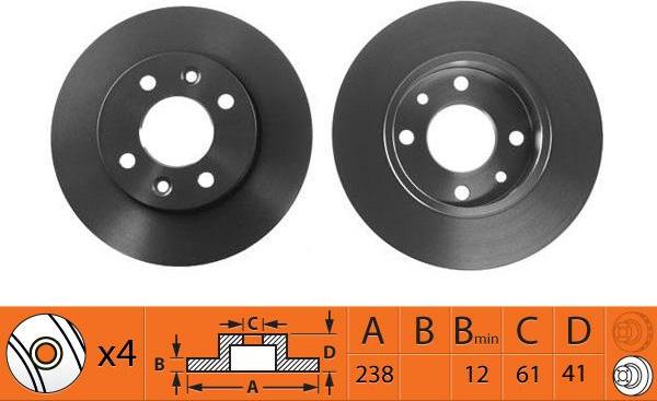 SB BR43100 - Спирачен диск vvparts.bg