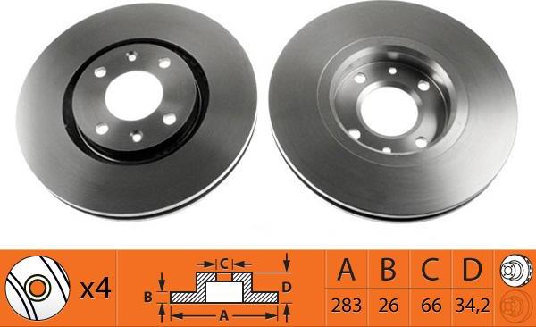 SB BR42104T - Спирачен диск vvparts.bg