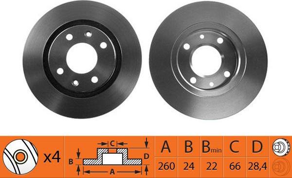 SB BR42102T - Спирачен диск vvparts.bg