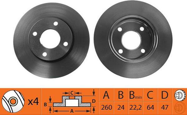 SB BR51105T - Спирачен диск vvparts.bg