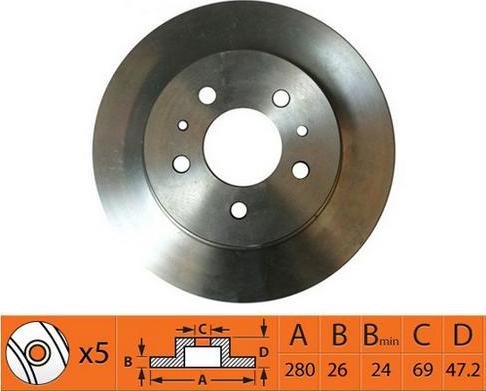 SB BR11125T - Спирачен диск vvparts.bg