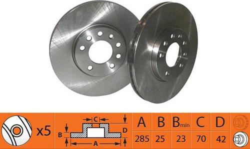 SB BR34119T - Спирачен диск vvparts.bg