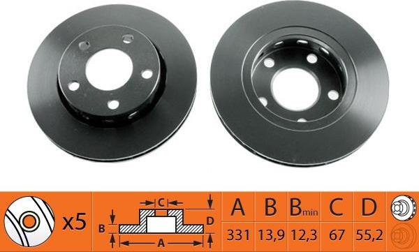 SB BR31114 - Спирачен диск vvparts.bg