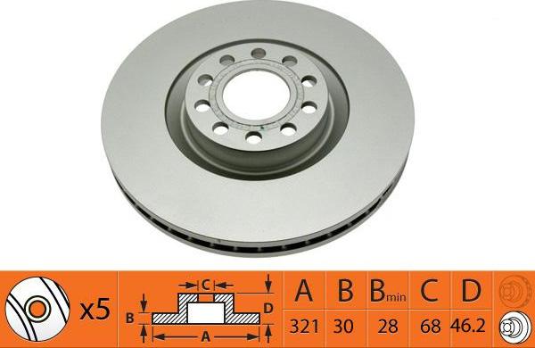 SB BR33144T - Спирачен диск vvparts.bg