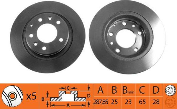 SB BR33117T - Спирачен диск vvparts.bg