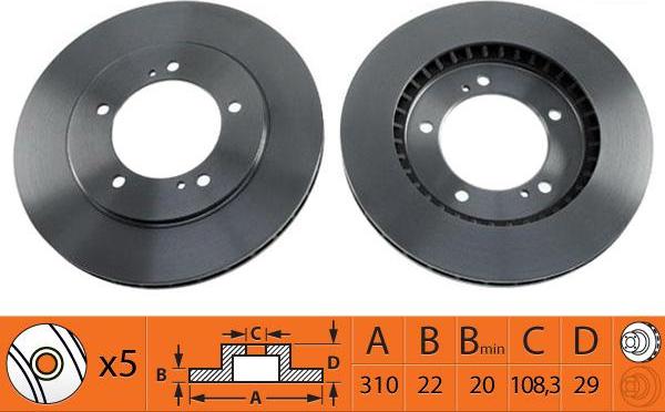 SB BR29104T - Спирачен диск vvparts.bg