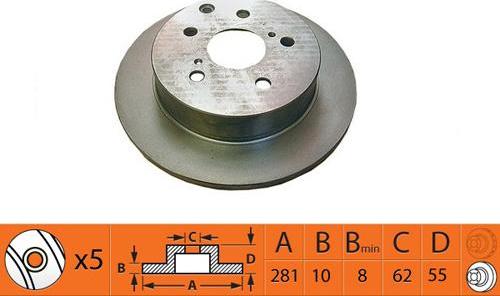 SB BR21190 - Спирачен диск vvparts.bg