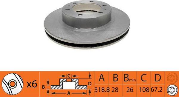 SB BR21203T - Спирачен диск vvparts.bg