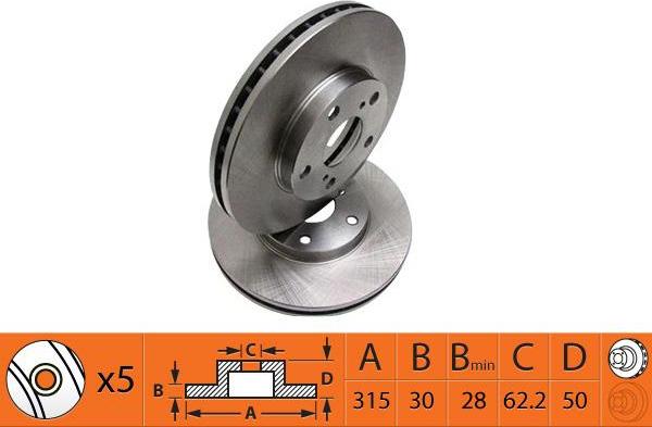 SB BR21210T - Спирачен диск vvparts.bg