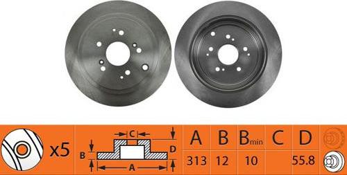 SB BR28134 - Спирачен диск vvparts.bg