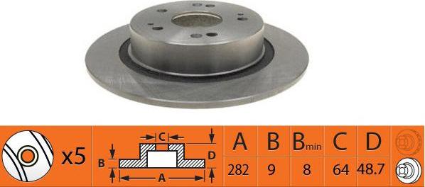 SB BR28130 - Спирачен диск vvparts.bg