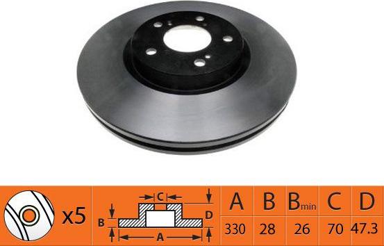 SB BR28131T - Спирачен диск vvparts.bg