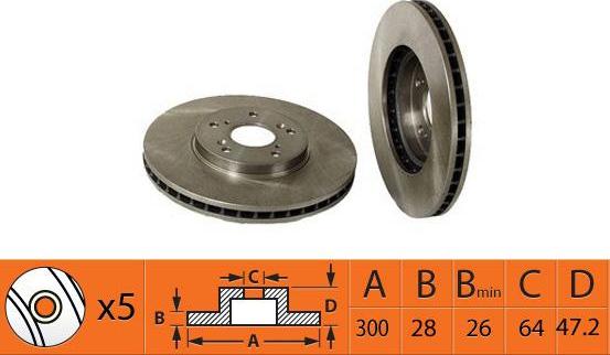 SB BR28133T - Спирачен диск vvparts.bg