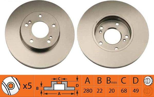 SB BR22107T - Спирачен диск vvparts.bg