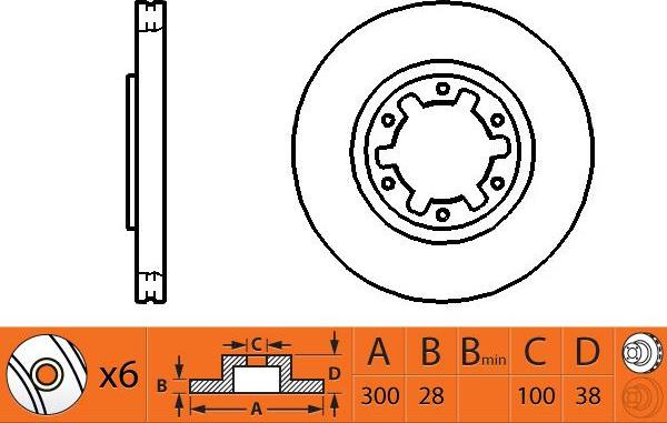 SB BR22125T - Спирачен диск vvparts.bg