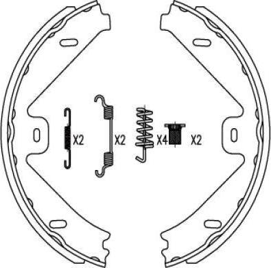 SB BS31004 - Комплект спирачна челюст, ръчна спирачка vvparts.bg