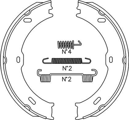 SB BS31007 - Комплект спирачна челюст, ръчна спирачка vvparts.bg