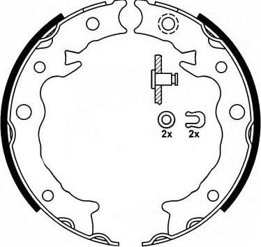 SB BS27001 - Комплект спирачна челюст, ръчна спирачка vvparts.bg