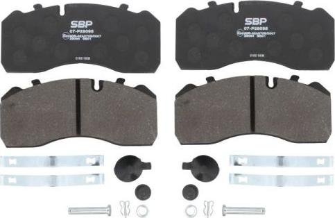 SBP 07-P29095 - Комплект спирачно феродо, дискови спирачки vvparts.bg