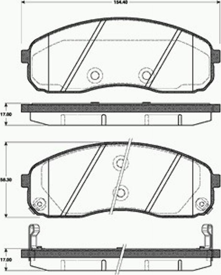 SBS 1501223522 - Комплект спирачно феродо, дискови спирачки vvparts.bg