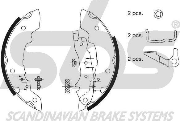 SBS 18492799312 - Комплект спирачна челюст vvparts.bg