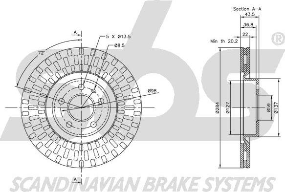 SBS 1815319925 - Спирачен диск vvparts.bg