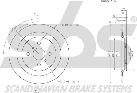 SBS 18153145111 - Спирачен диск vvparts.bg