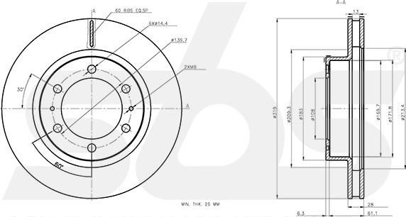 SBS 18153145184 - Спирачен диск vvparts.bg