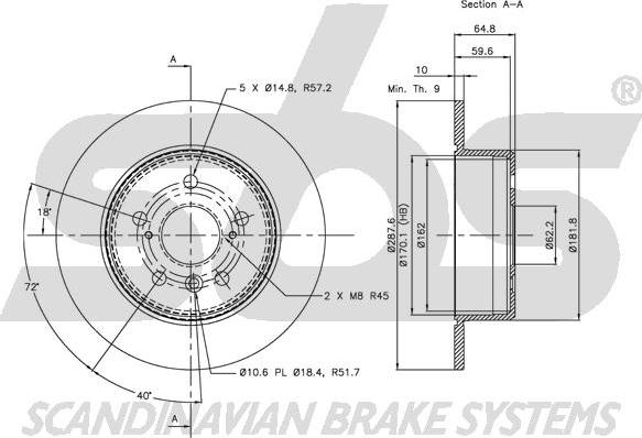 SBS 1815314570 - Спирачен диск vvparts.bg