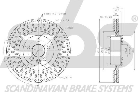 SBS 1815314053 - Спирачен диск vvparts.bg