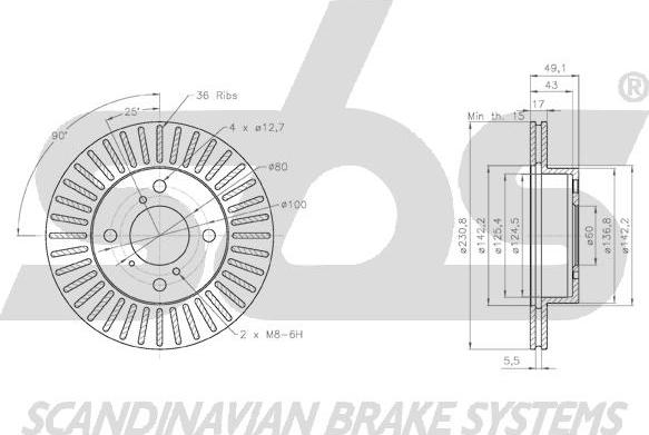 SBS 1815315237 - Спирачен диск vvparts.bg