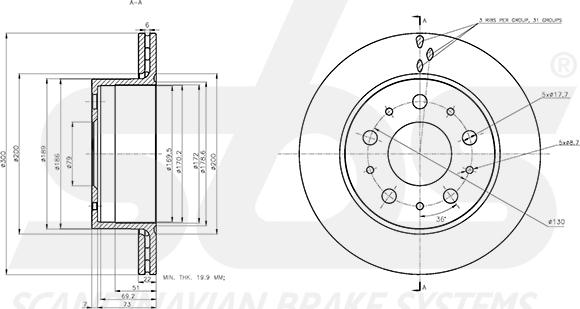 SBS 1815311963 - Спирачен диск vvparts.bg