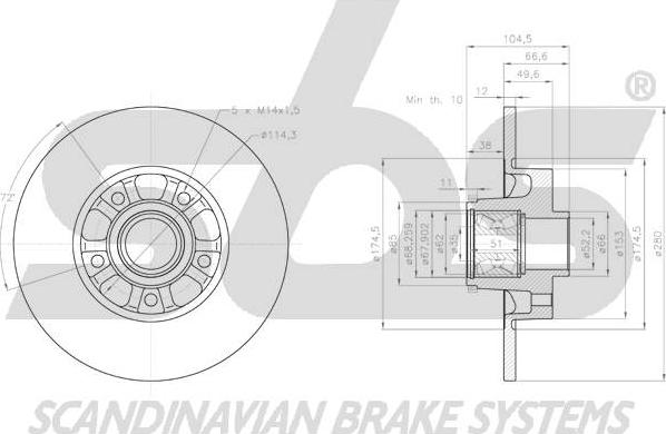 SBS 1815313679 - Спирачен диск vvparts.bg