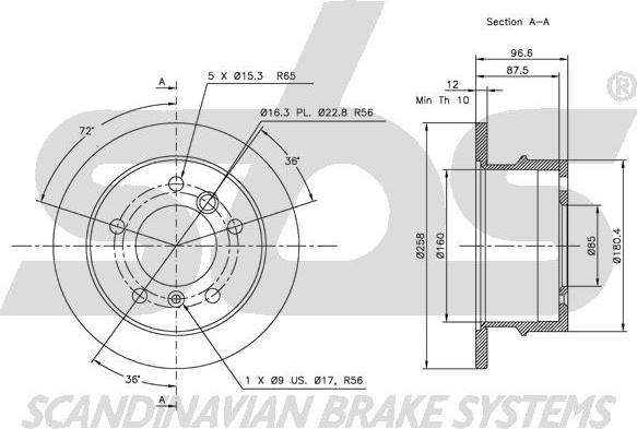 SBS 1815313395 - Спирачен диск vvparts.bg