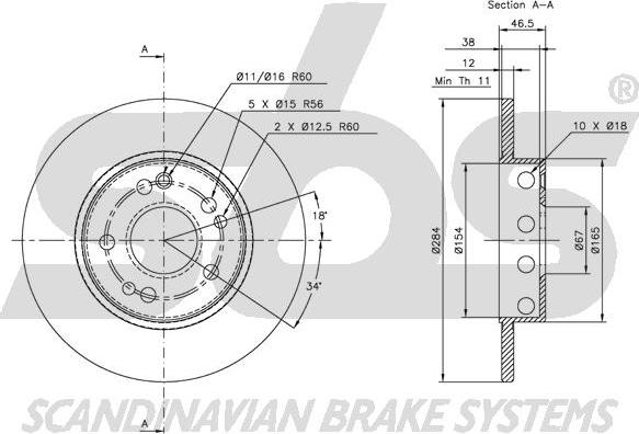 SBS 1815313309 - Спирачен диск vvparts.bg