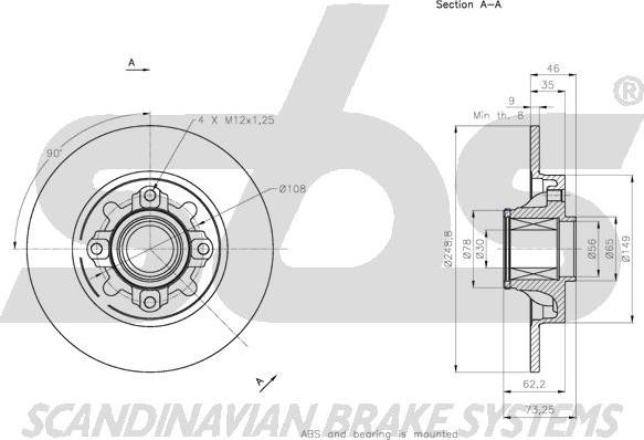 SBS 1815313738 - Спирачен диск vvparts.bg