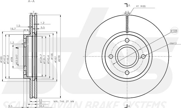 SBS 1815312598 - Спирачен диск vvparts.bg