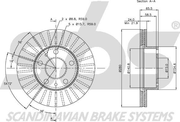 SBS 1815209945 - Спирачен диск vvparts.bg