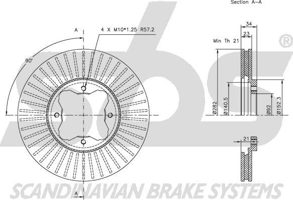 SBS 1815209940 - Спирачен диск vvparts.bg