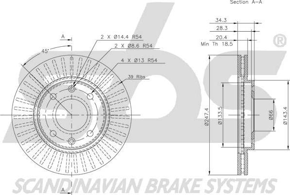 SBS 1815209918 - Спирачен диск vvparts.bg