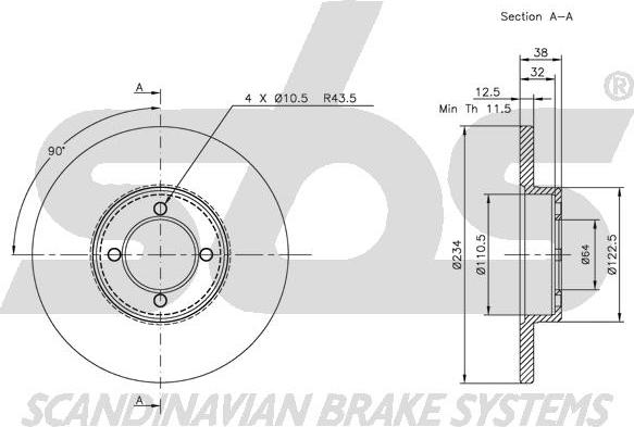 SBS 1815209912 - Спирачен диск vvparts.bg