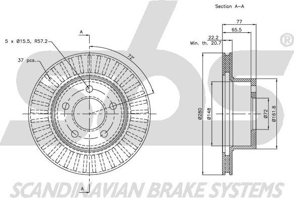 SBS 1815209308 - Спирачен диск vvparts.bg