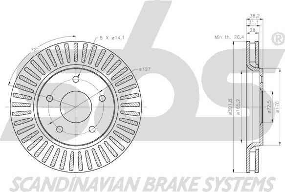 SBS 1815319333 - Спирачен диск vvparts.bg