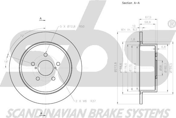 SBS 1815.204416 - Спирачен диск vvparts.bg