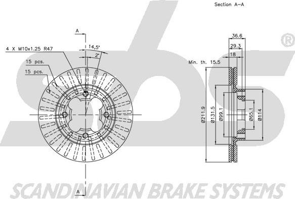 SBS 1815204410 - Спирачен диск vvparts.bg