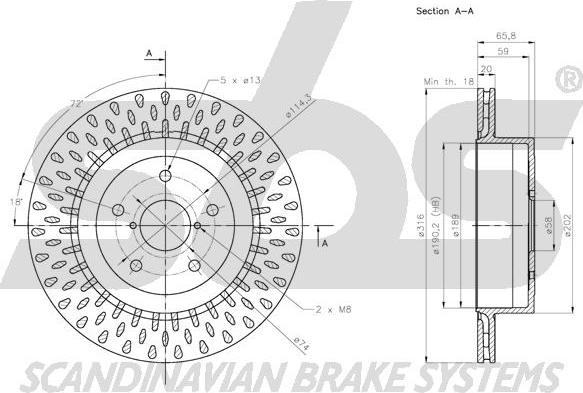 SBS 1815204424 - Спирачен диск vvparts.bg