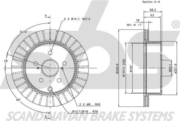 SBS 1815314546 - Спирачен диск vvparts.bg