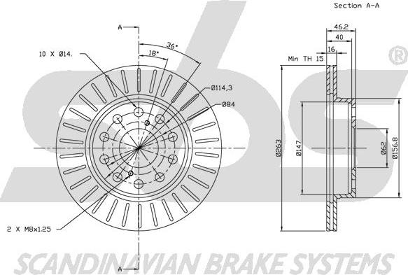 SBS 1815204556 - Спирачен диск vvparts.bg