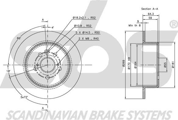 SBS 1815204558 - Спирачен диск vvparts.bg