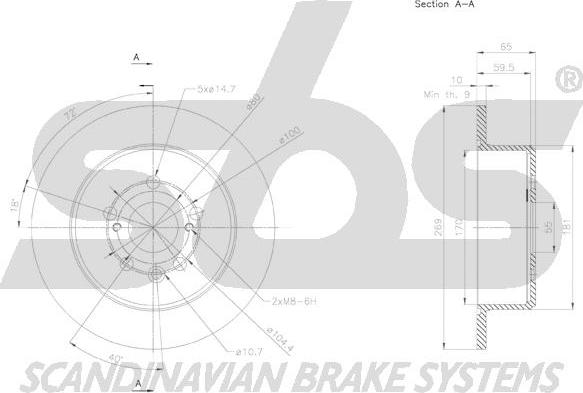 SBS 18152045144 - Спирачен диск vvparts.bg